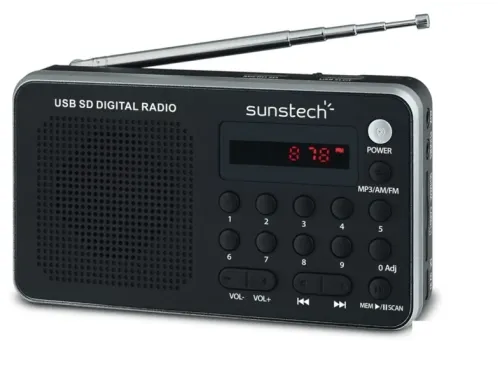 Radio portátil Sunstech RPDS32 SL AM/FM USB Plata