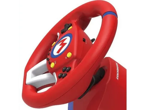 Volante Hori Mario Kart Racing Para Nintendo Switch Pedales USB LED Rojo