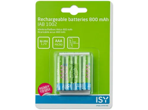 Pilas recargables Isy IAB-1002 4 pilas AAA 800 mAh
