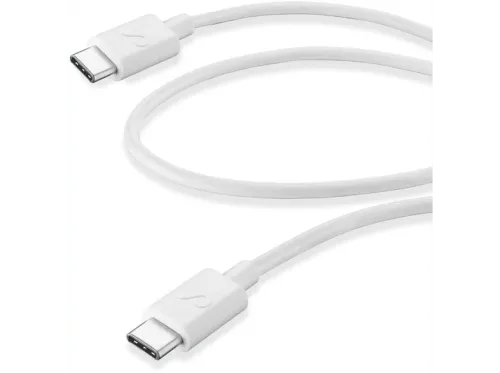 Cable USB Cellularline USBDATA06USBC2CW De USB-C a USB-C 60 cm Recarga Sincronización Blanco