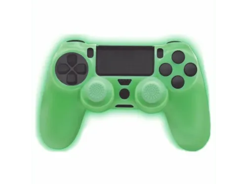 Funda FR-TEC Glow In The Dark Funda silicona + Grips Para PS4 Verde