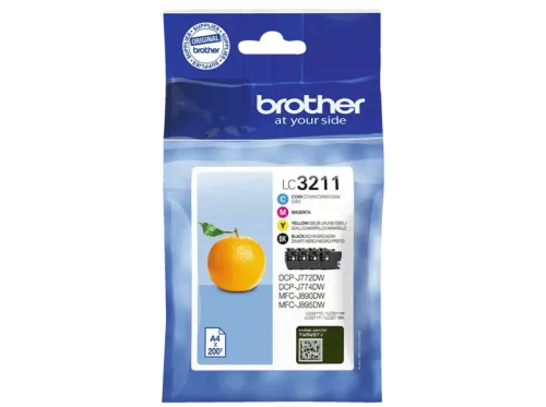 Cartucho de Tinta Brother LC-3211VAL 200 Páginas Negro Cian Magenta y Amarillo