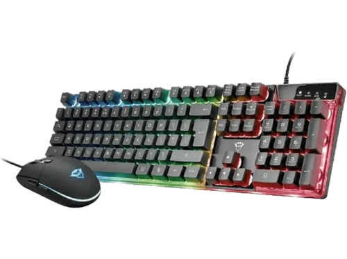 Pack teclado + ratón Trust GXT 838 Azor Gaming Retroiluminación Con cable Negro