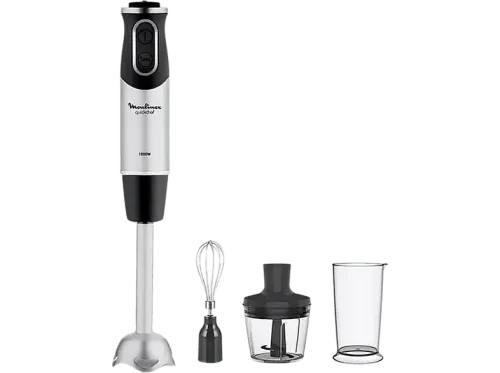Batidora de mano Moulinex DD6558 QUICKCHEF 3 en 1 1000W 10 Velocidades Funcion turbo Acero Inoxidablel