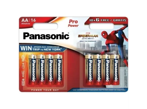 Pilas AA Panasonic Spider-Man Alcalina 10+6 unidades