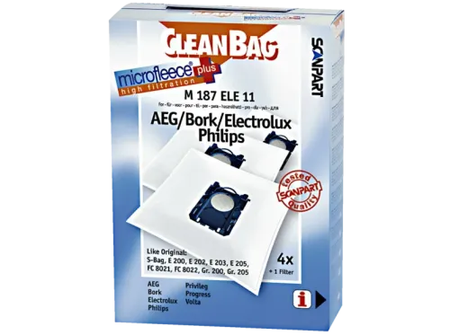 Bolsas de aspirador Scanpart M187 ELE 11 compatible con aspiradores Electrolux Pack de 4 unidades