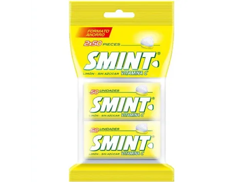 Caramelos Smint Twinpack Sabor Limón Sin gluten Sin azúcar Vitamina C 2x50 unidades 70g