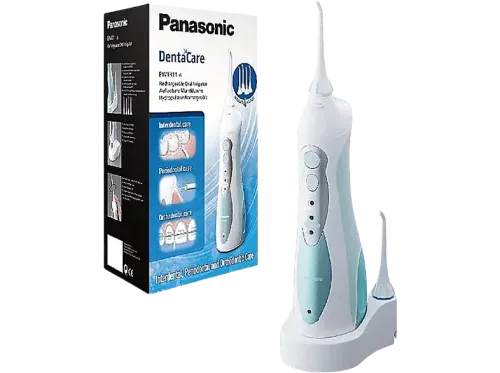 Irrigador dental Panasonic Ew1311G845 3 Modos Portátil 4 boquillas Recargable 1400 impulsos pm Azul