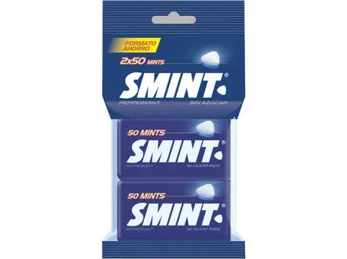 Caramelos Smint Twinpack Sabor Menta Sin Gluten Sin Azúcar 2x50 unidades 70g