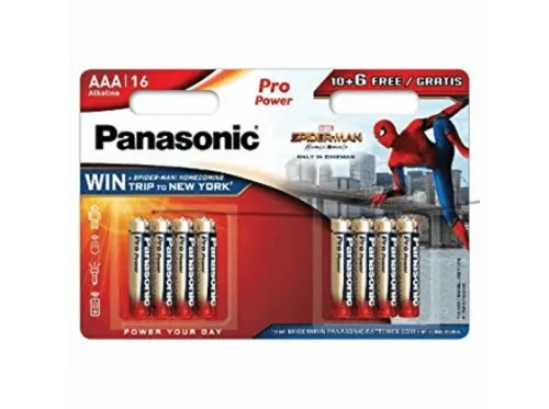 Pilas AAA Panasonic Spider-Man Alcalina 10+6 unidades