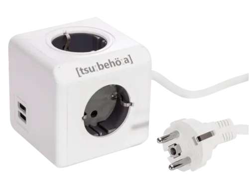 Regleta PowerCube BXPC1400 Gris 4 tomas + USB alargo