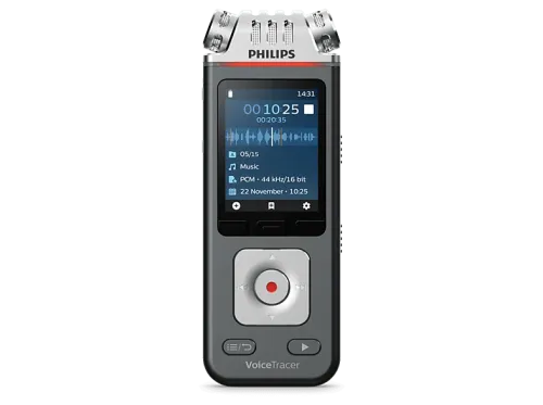 Grabadora de voz Philips DVT6115 8 GB Pantalla color LCD Antracita/Cromo