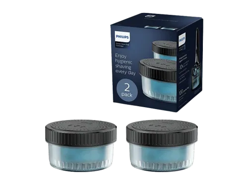 Accesorio afeitadora Philips CC12/50 Pack 2 Cartuchos Limpieza Rápida Sin Alcohol 6 Meses 10x Más Limpio Compatible S5000 S7000 S9000 i9000