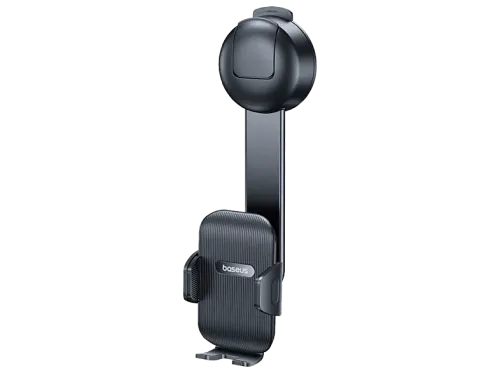 Soporte de móvil para coche Baseus PrimeTrip Air Clamping Con ventosa ultrapotente Giro 360º Amortiguación y estabilidad Universal Negro