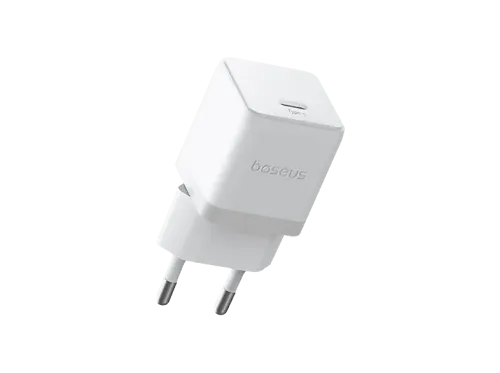Cargador de pared Baseus PALM 30W Tipo C Carga rápida Tamaño extrapequeño Control inteligente de temperatura Universal Blanco