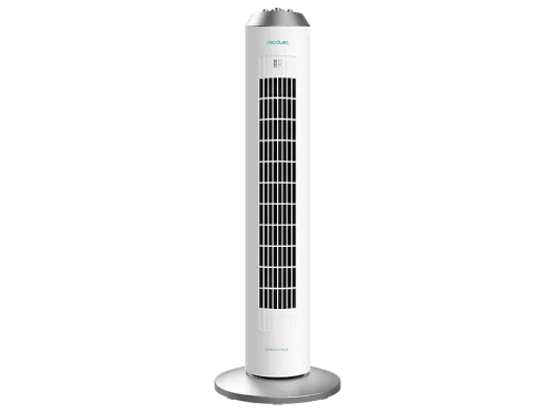 Ventilador de torre Cecotec EnergySilence 8090 Skyline 60W Oscilación automática 3 velocidades Temporizador 2h Asa Base estable Blanco