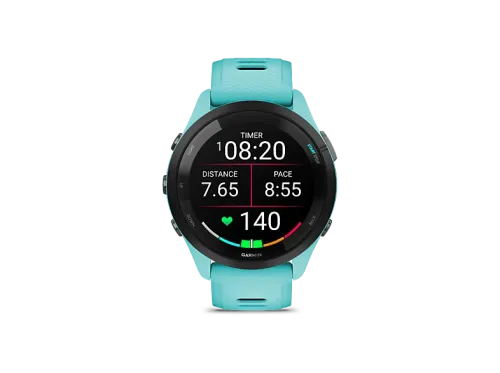 Reloj deportivo Garmin Forerunner 265 Turquesa/Negro 22mm Pantalla Táctil AMOLED 1.3" 13 días Autonomía Morning Report 8GB