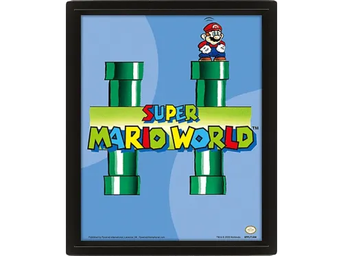 Póster 3D Sherwood Super Mario World Tuberías Enmarcado Licencia oficial Super Mario