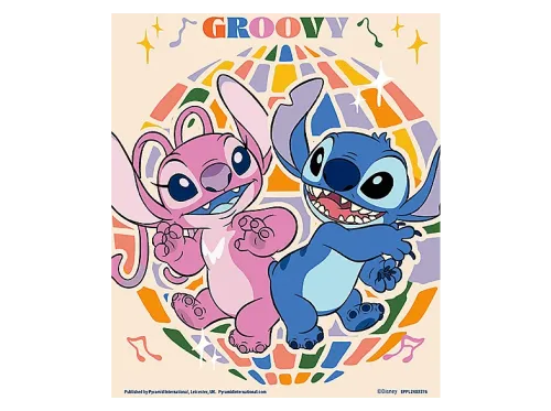 Póster 3D Sherwood Lilo & Stitch Groovy Enmarcado Licencia oficial Lilo & Stitch
