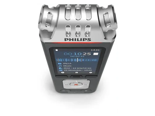 Grabadora de voz Philips DVT8115 8 GB Grabación de 360° Batería recargable Con App Antracita