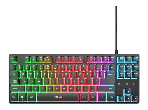 Teclado gaming Trust GXT 833 Thado TKL,Teclas iluminadas Con Cable Negro