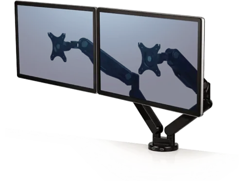Brazo para monitor doble Fellowes Platinum Series Rotación 360º USB Negro