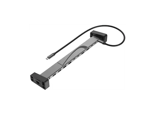 Docking station Hama 00200149 12 conexiones: USB-A USB-C HDMI DisplayPort RJ45 Audio Jack Gris