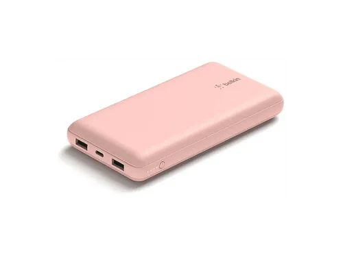 Powerbank Belkin BoostCharge Batería externa 20K 20000 mAh 2x USB-A 1x USB-C Rosa