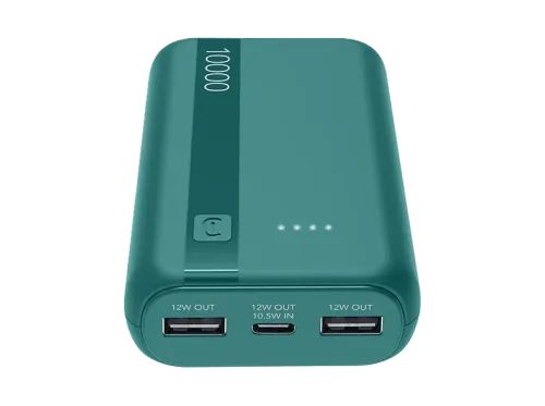 Powerbank CellularLine Essential 10000 mAh 12W 72 horas USB C USB A Azul