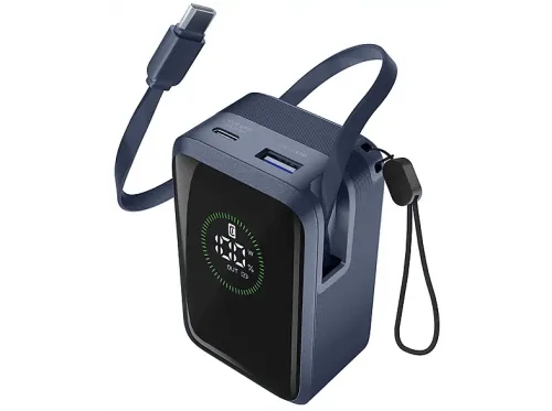 Powerbank CellularLine Roller 10000 mAh Carga rápida 45 W 72 horas USB-C USAB-A Azul