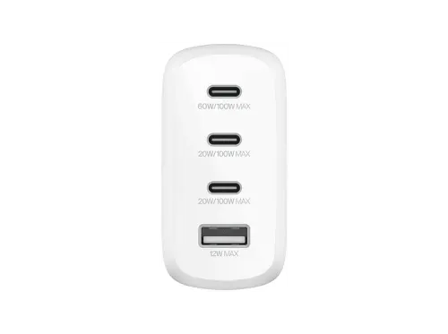 Cargador de pared Belkin BBC023kqWH-MR Compatibilidad Universal 3x USB-C 1x USB-A 112 W Blanco
