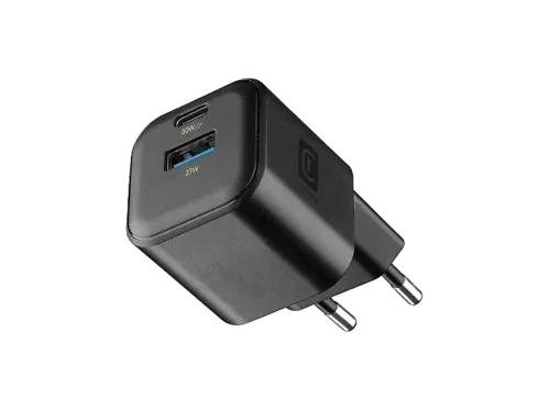 Cargador de pared CellularLine Multipower 2 GaN 35 W Carga rápida Universal Negro