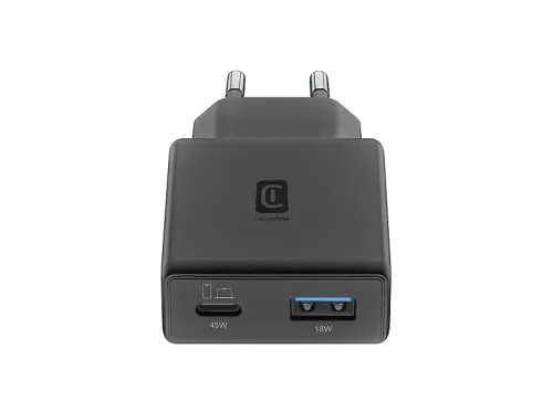 Cargador de pared CellularLine Power Lite 45 W Universal Negro