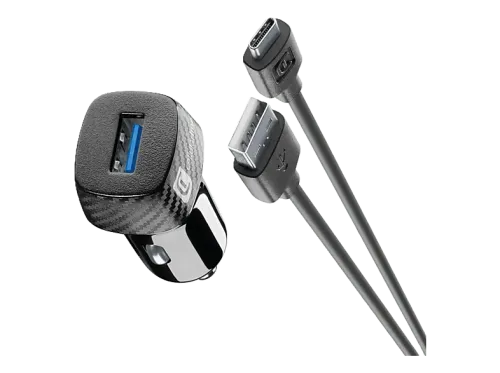 Cargador coche CellularLine Car Charger Kt 18W Carga rápida Universal Negro