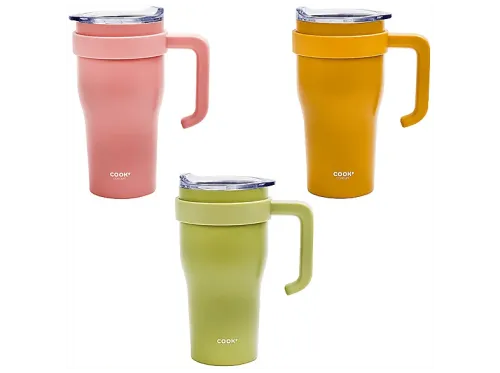 Taza térmica CMP Paris Miami KA0668 600 ml Con asa Acero inoxidable Verde Rosa o Naranja (Aleatorio)