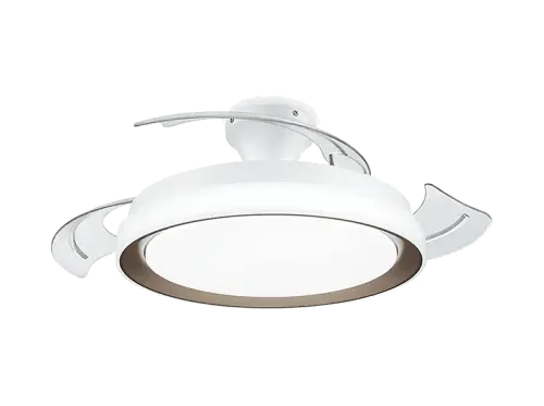Ventilador de techo Philips Bliss (2026) 28 W 6 Velocidades Aspas retráctiles 106 cm 4500 lúmenes regulables Mando a distancia Blanco/Dorado