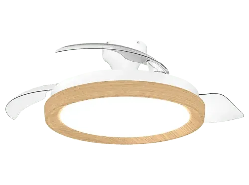 Ventilador de techo Philips Bliss (2026) 28 W 6 Velocidades Aspas retráctiles 106 cm 4500 lúmenes regulables Mando a distancia Blanco/Madera