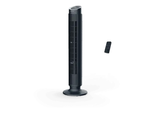 Ventilador de torre Rowenta VU7020 24 W 22 dB 8 Velocidades Oscilación automática Temporizador Control remoto Diseño compacto Negro