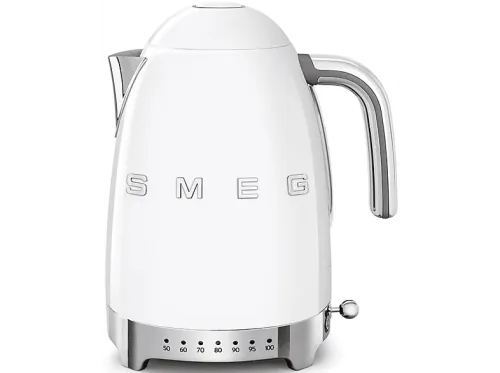 Hervidor de agua Smeg KLF04WHEU 1.7 l Retro 2400 W Con cable Acero inoxidable Rotación 360º Blanco