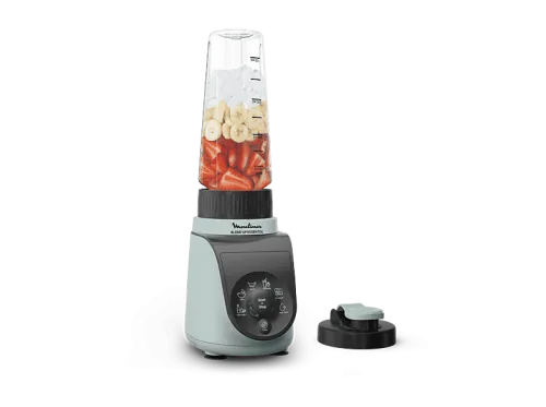 Batidora de vaso Moulinex Blend Up Essential LM1E04 800 W 6 Programas Botella hermética 700 ml Cuchillas Powelix Compacta Eucalipto