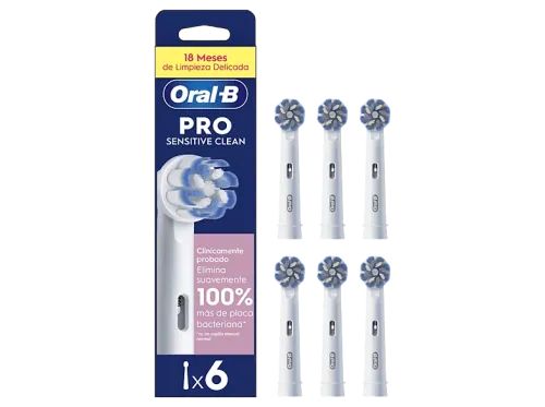 Recambio para cepillo dental Oral-B Pro Sensitive Clean Cabezales de recambio Dientes y encías sensibles Pack de 6 unidades Blanco