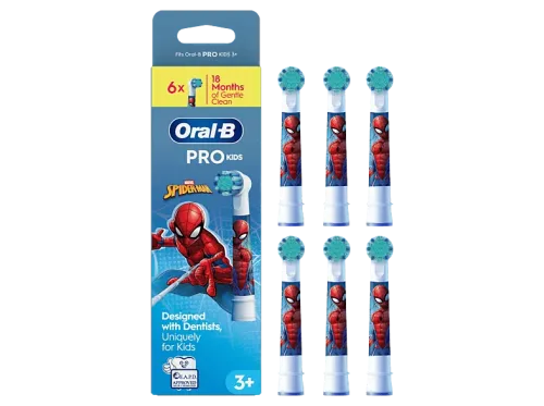 Recambio para cepillo dental Oral-B Pro Kids 3+ Cabezales de recambio de Marvel Spiderman +3 años Pack de 6 unidades