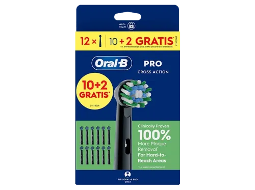 Recambio para cepillo dental Oral-B Pro CrossAction Cabezales De Recambio Pack de 12 unidades Negro