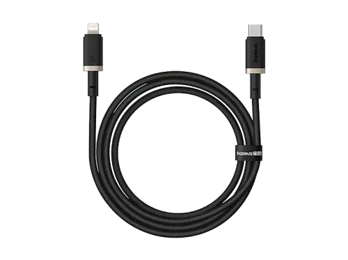 Cable USB Baseus Dura Lightning a USB-C 100 cm 20W Carga rápida Ultrarresistente Negro y Dorado