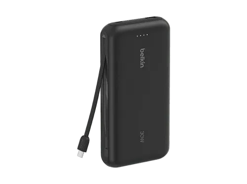 Powerbank Belkin BPB024hqBK 20000 mAh 1x USB-C Cable Integrado Carga Rápida 30W Negro