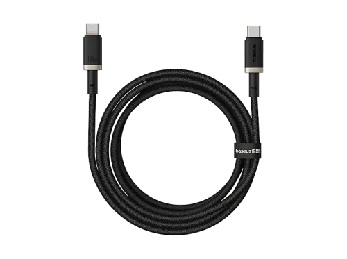 Cable USB Baseus Dura USB-C a USB-C 200 cm 100W Carga rápida Ultrarresistente Negro y Dorado