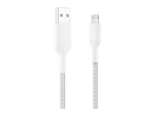 Cable USB-C a Lightning Belkin CAA020 1 m Compatible con iPhone USB-A con conector Lightning Trenzado Blanco