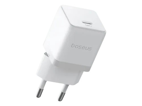 Cargador de pared Baseus PALM 20W Kit con cable 60W y 100 cm Carga ultrarrápida Control de temperatura Universal Blanco
