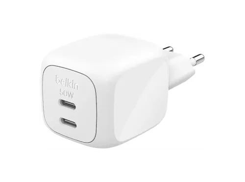 Cargador de pared Belkin BBC027kqWH-MR Universal 2x USB-C 50 W Blanco