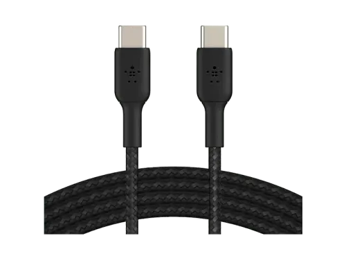 Cable USB Belkin Cable trenzado USB-C a USB-C 15cm Compatibilidad Universal 60W Negro